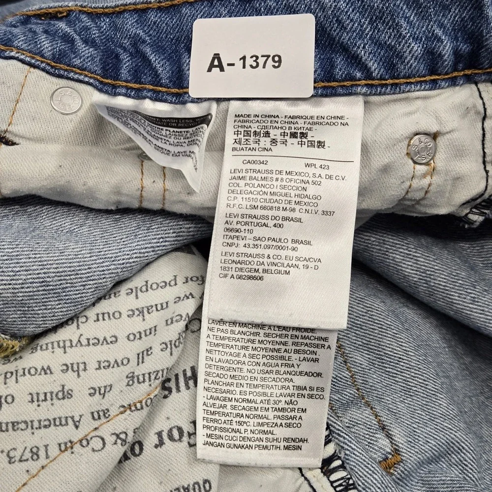 Levi's 513 Men Jeans 36X32 Light Blue Denim Slim Straight 30